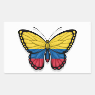Sticker Rectangulaire Drapeau papillon colombien