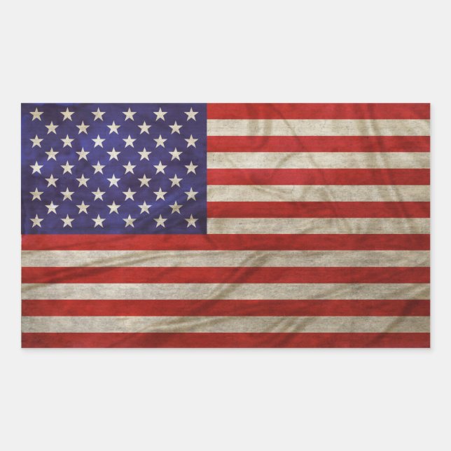 Sticker Rectangulaire Drapeau patiné (Devant)
