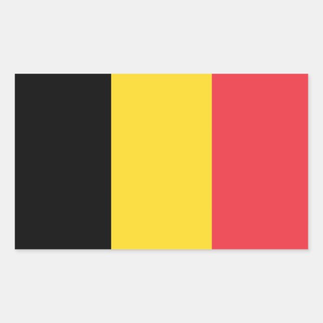 Sticker Rectangulaire Drapeau patriotique belge (Devant)