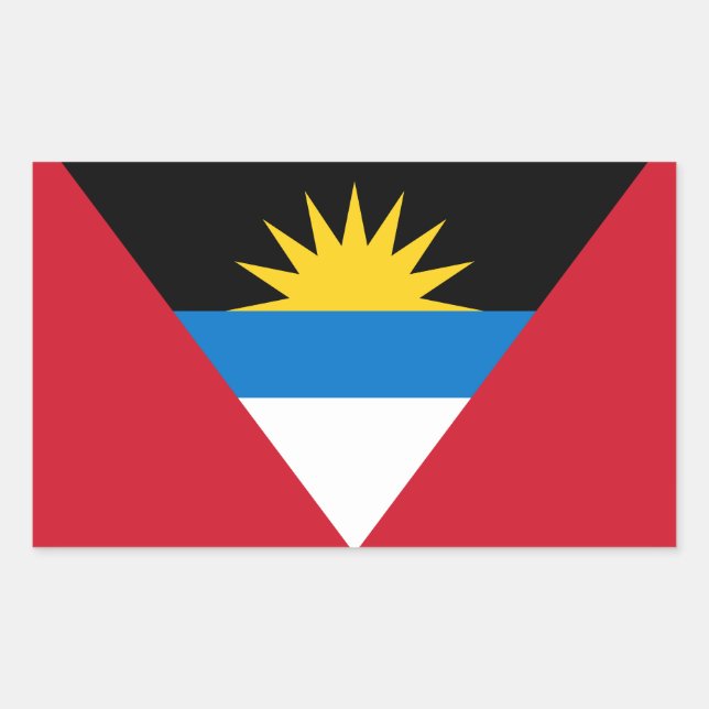 Sticker Rectangulaire Drapeau patriotique d'Antigua-et-Barbuda (Devant)