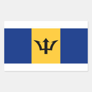 Sticker Rectangulaire Drapeau patriotique de la Barbade