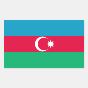 Sticker Rectangulaire Drapeau patriotique de l'Azerbaïdjan