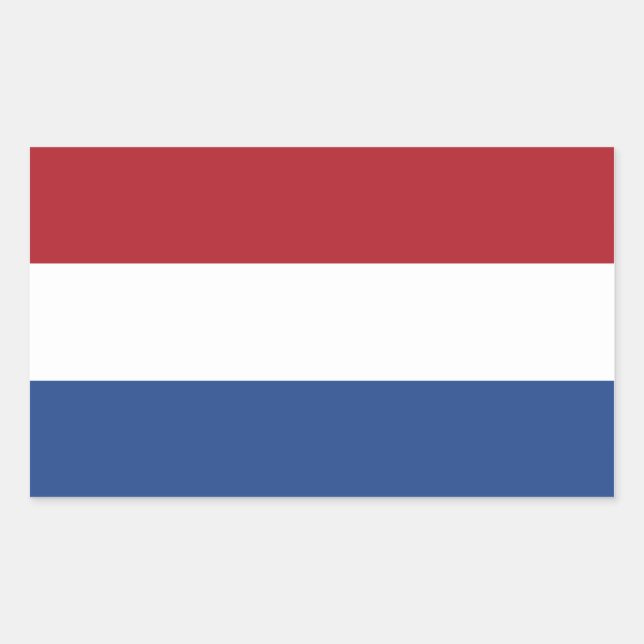 Sticker Rectangulaire Drapeau Pays-Bas/Holland/Dutch/Hollander (Devant)