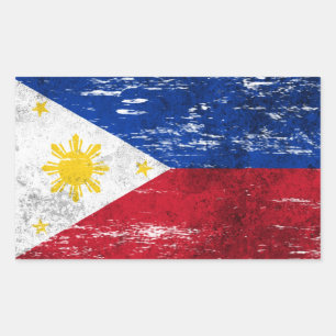 Sticker Rectangulaire Drapeau philippin soufflé et porté