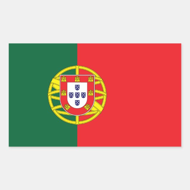 Sticker Rectangulaire Drapeau Portugal (Devant)