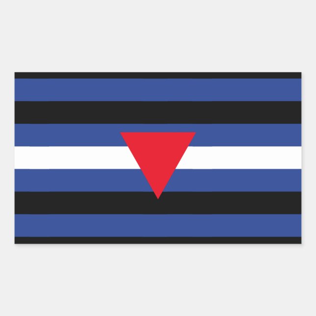 Sticker Rectangulaire Drapeau Queer Pride en cuir (Devant)