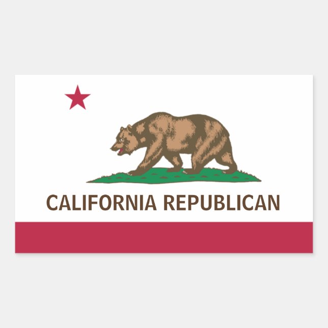 Sticker Rectangulaire Drapeau républicain de Californie (Devant)