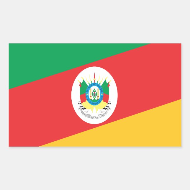 Sticker Rectangulaire Drapeau Rio Grande Do Sul Brésil (Devant)
