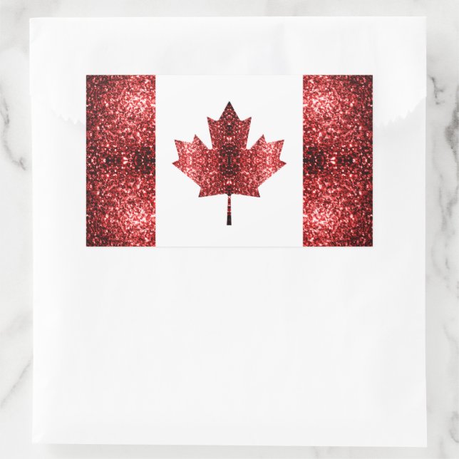 Sticker Rectangulaire Drapeau rouge du Canada (Sac)