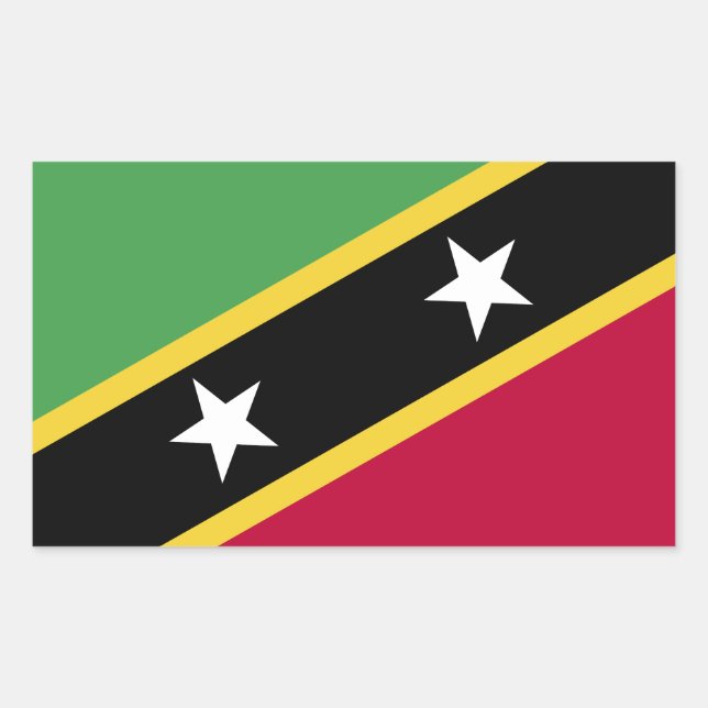Sticker Rectangulaire Drapeau Saint-Kitts-et-Nevis (Devant)