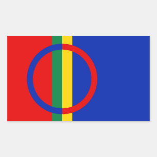 Sticker Rectangulaire Drapeau Sami