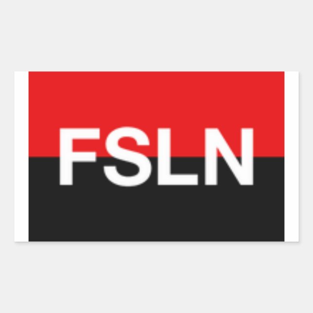 STICKER RECTANGULAIRE DRAPEAU SANDINISTAS (Devant)