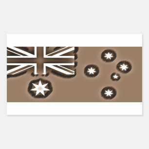 Sticker Rectangulaire Drapeau Sepia Australian