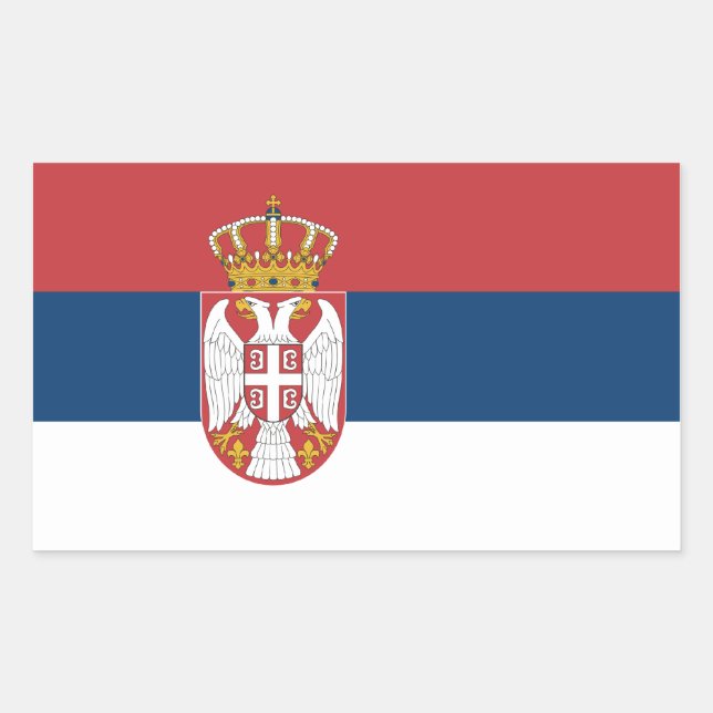 Sticker Rectangulaire Drapeau serbe (Devant)