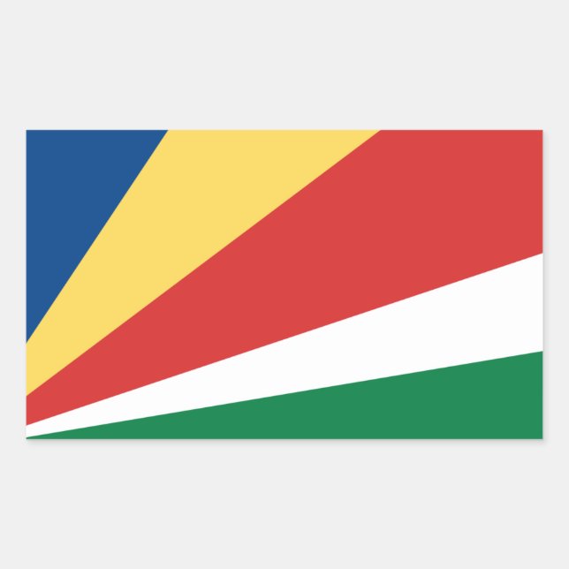 Sticker Rectangulaire Drapeau seychellois, Drapeau seychellois (Devant)