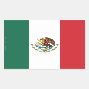Sticker Rectangulaire Drapeau simple du Mexique
