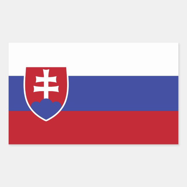 Sticker Rectangulaire Drapeau Slovaquie (Devant)