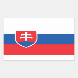 Sticker Rectangulaire Drapeau Stickers* de la Slovaquie
