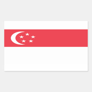 Sticker Rectangulaire Drapeau Stickers* de Singapour