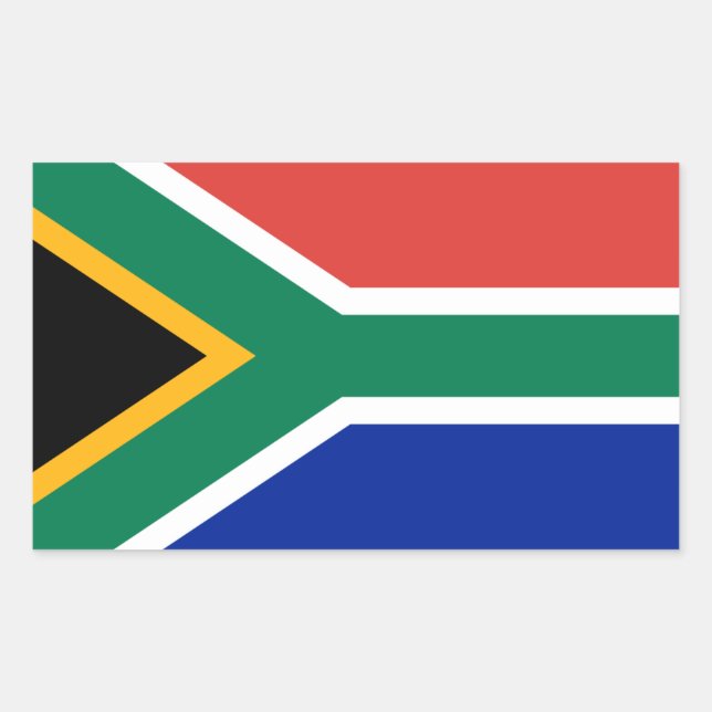 Sticker Rectangulaire Drapeau sud-africain, Drapeau sud-africain (Devant)