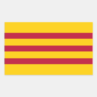 Sticker Rectangulaire Drapeau sud-vietnamien - Vietnam ONG vàng ba sọ c 