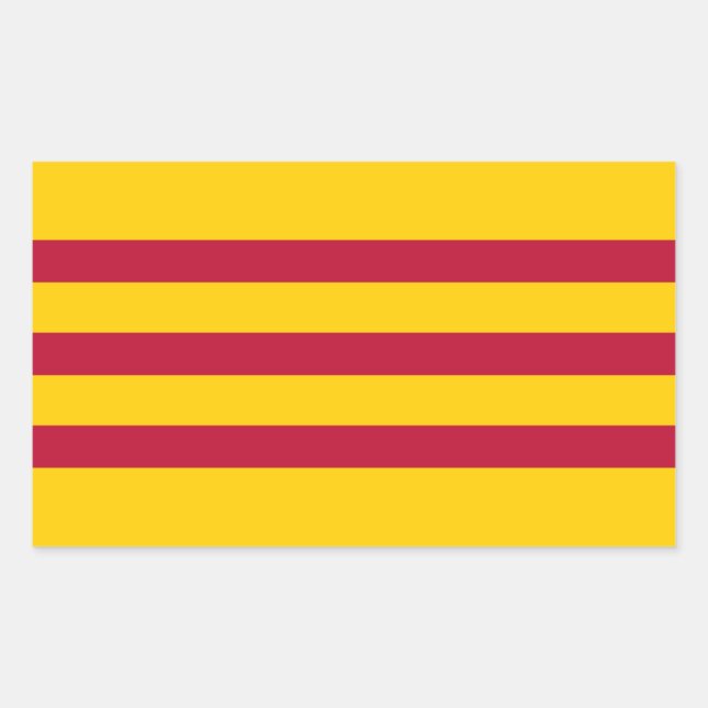 Sticker Rectangulaire Drapeau sud-vietnamien - Vietnam ONG vàng ba sọ c  (Devant)