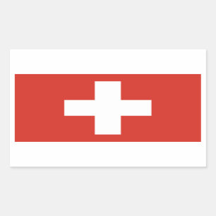 Sticker Rectangulaire Drapeau Suisse/Suisse