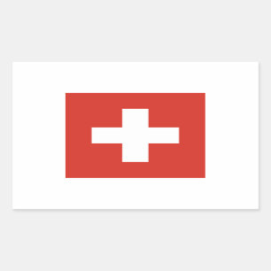 Sticker Rectangulaire Drapeau Suisse/Suisse