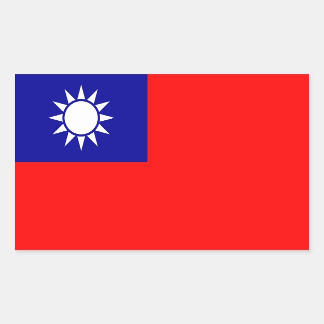 Sticker Rectangulaire Drapeau Taïwan/Taïwan (Devant)