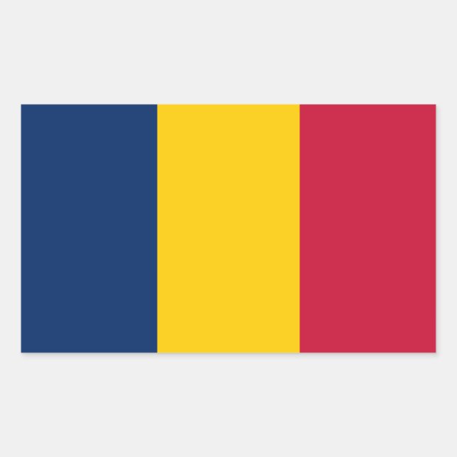 Sticker Rectangulaire Drapeau Tchad (Devant)