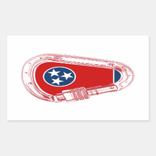Sticker Rectangulaire Drapeau Tennessee Escalade carabiner