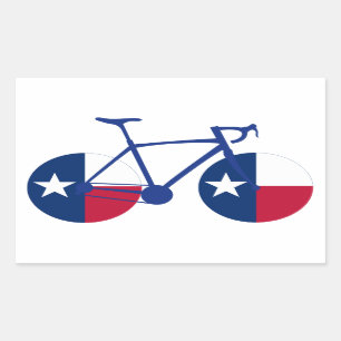 Sticker Rectangulaire Drapeau Texas Cyclisme
