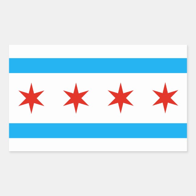 Sticker Rectangulaire Drapeau traditionnel de Chicago (Devant)
