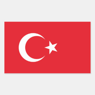Sticker Rectangulaire Drapeau turc