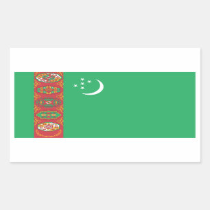 Sticker Rectangulaire Drapeau Turkménistan/Turkménistan
