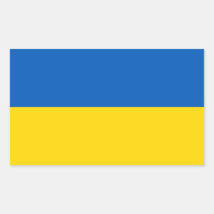 Sticker Rectangulaire Drapeau ukrainien. Soutien à l'Ukraine