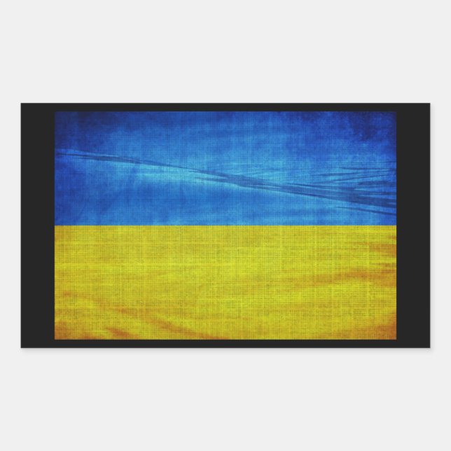 Sticker Rectangulaire Drapeau ukrainien stylisé (Devant)