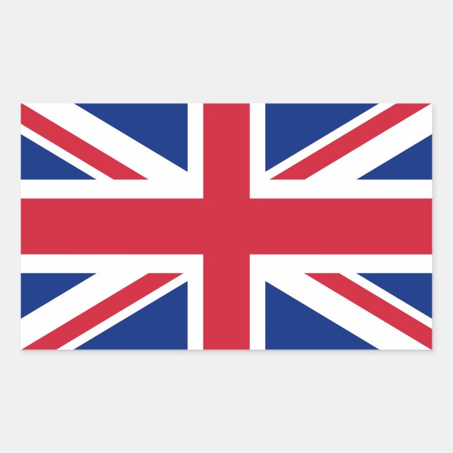 Sticker Rectangulaire Drapeau Union Jack du Royaume-Uni - Version authen (Devant)
