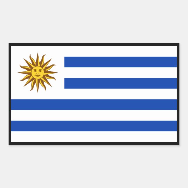 Sticker Rectangulaire Drapeau uruguayen, Drapeau uruguayen (Devant)
