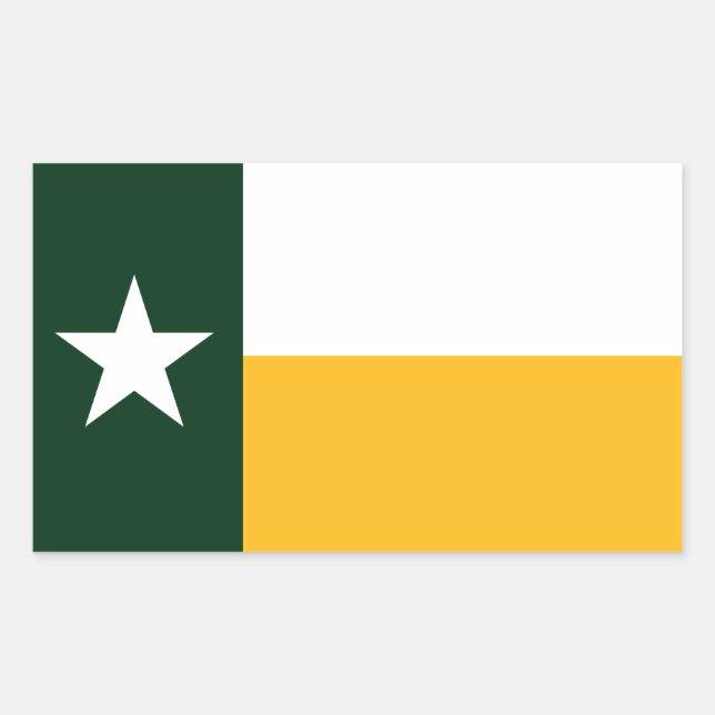 Sticker Rectangulaire Drapeau vert et or du Texas (Devant)