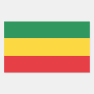 Sticker Rectangulaire Drapeau vert, or (jaune) et rouge