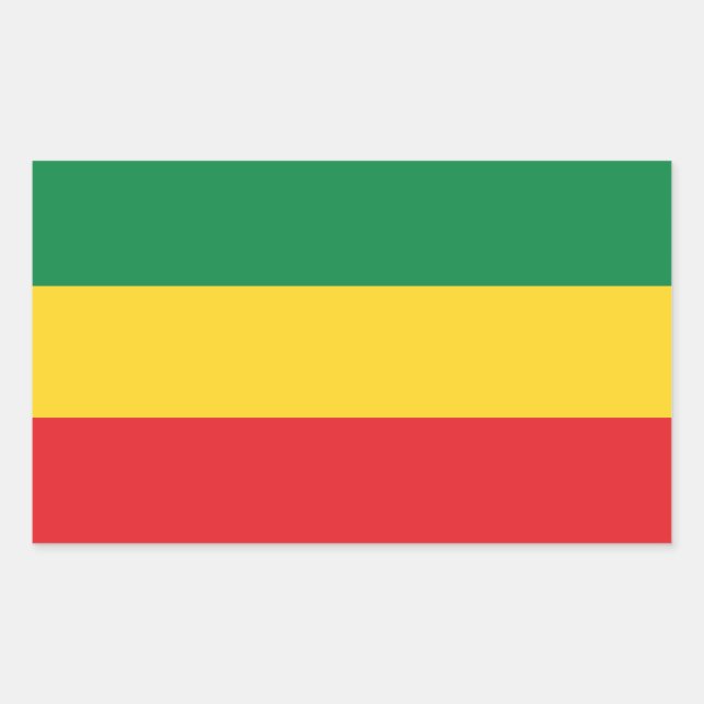 Sticker Rectangulaire Drapeau vert, or (jaune) et rouge (Devant)