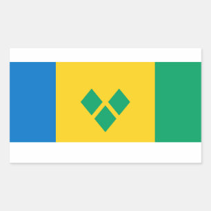 Sticker Rectangulaire Drapeau Vincy, Drapeau de Saint-Vincent-et-les Gre