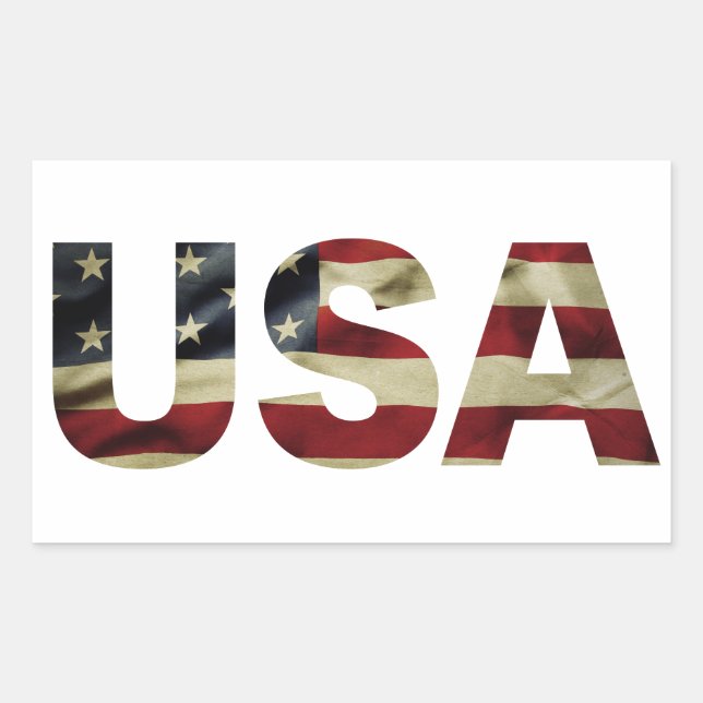 Sticker Rectangulaire Drapeau vintage (Devant)
