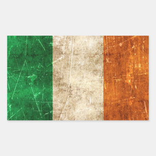 Sticker Rectangulaire Drapeau vintage de l'Irlande