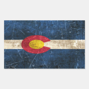 Sticker Rectangulaire Drapeau vintage du Colorado