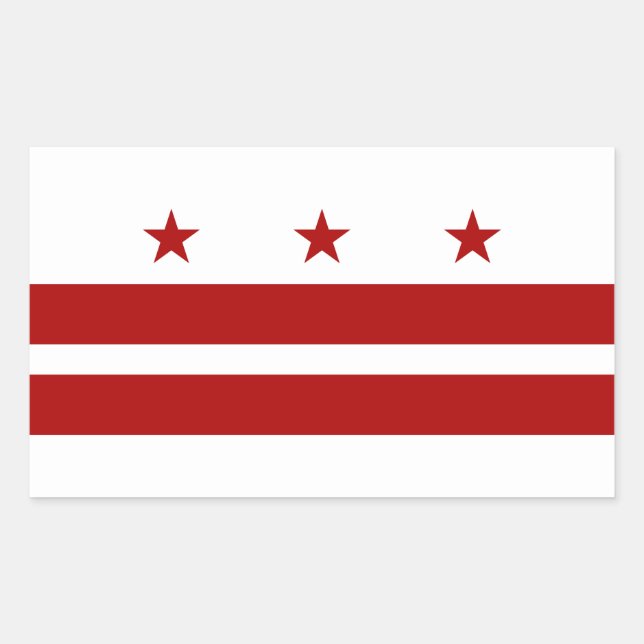 Sticker Rectangulaire Drapeau Washington DC (Devant)