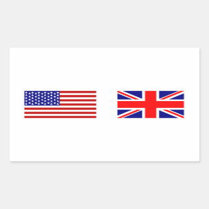 Sticker Rectangulaire Drapeaux Royaume-Uni et États-Unis côte à côte