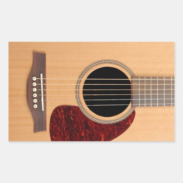 Sticker Rectangulaire Dreadnoud Acoustique 6 cordes Guitare (Devant)