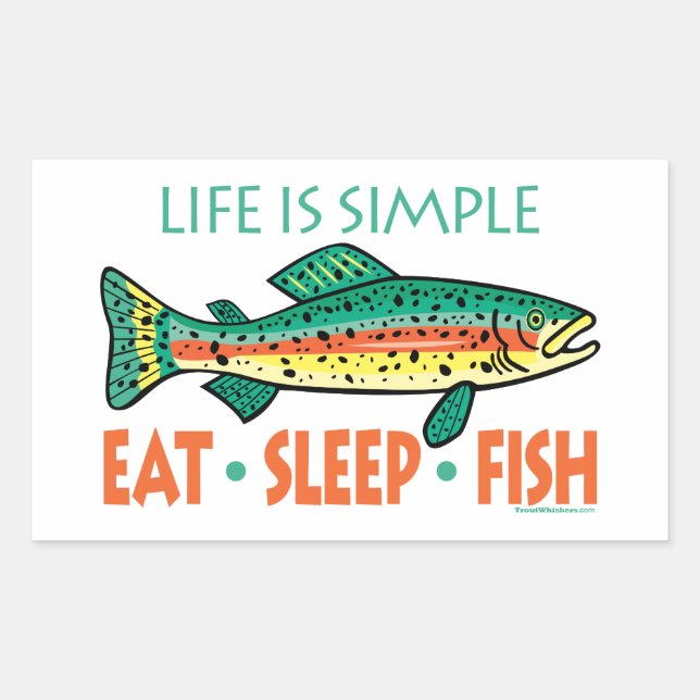 Sticker Rectangulaire Drôle de pêche de dire (Devant)